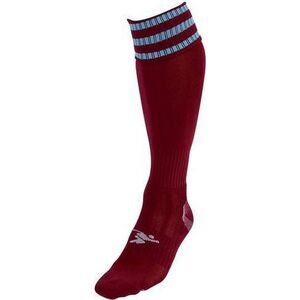 Precision Unisex Adult 3 Stripe Pro Soccer Socks / Maroon/Sky Blue